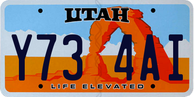 UT license plate Y734AI