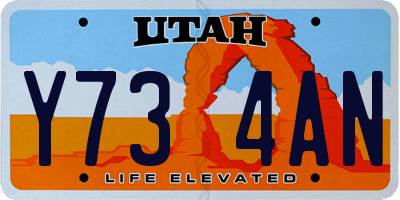 UT license plate Y734AN