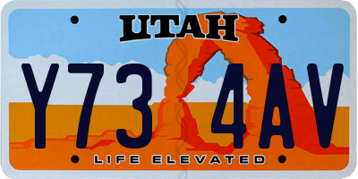 UT license plate Y734AV