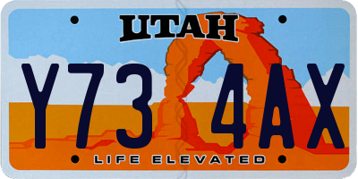 UT license plate Y734AX