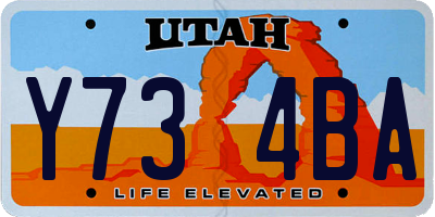 UT license plate Y734BA