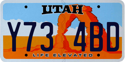 UT license plate Y734BD