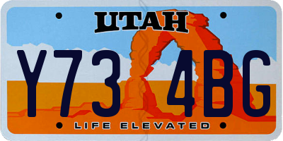 UT license plate Y734BG