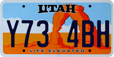 UT license plate Y734BH