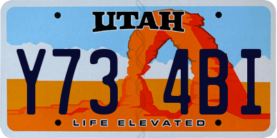 UT license plate Y734BI