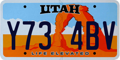 UT license plate Y734BV