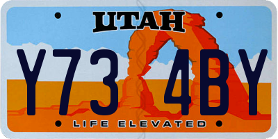 UT license plate Y734BY