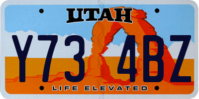 UT license plate Y734BZ