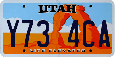 UT license plate Y734CA