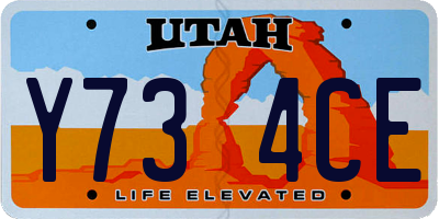 UT license plate Y734CE