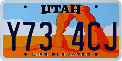 UT license plate Y734CJ