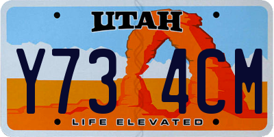 UT license plate Y734CM