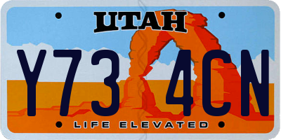UT license plate Y734CN