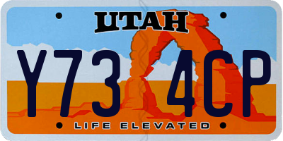 UT license plate Y734CP