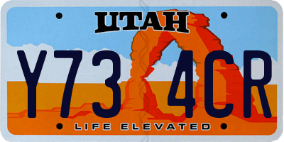 UT license plate Y734CR