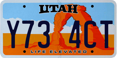 UT license plate Y734CT
