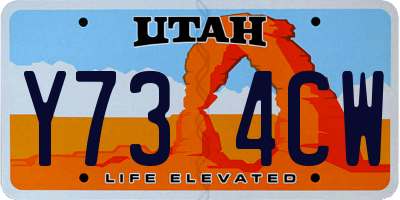 UT license plate Y734CW