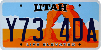 UT license plate Y734DA