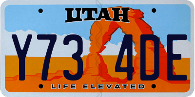 UT license plate Y734DE