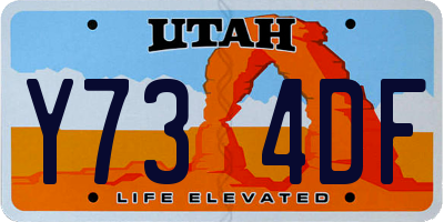 UT license plate Y734DF