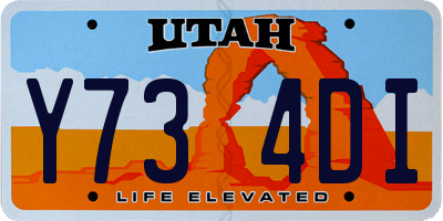 UT license plate Y734DI