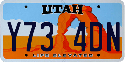 UT license plate Y734DN