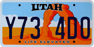 UT license plate Y734DO