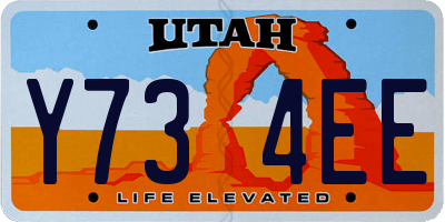 UT license plate Y734EE