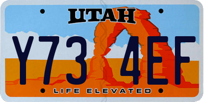 UT license plate Y734EF