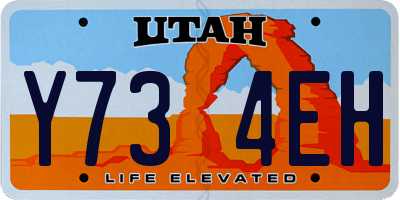 UT license plate Y734EH