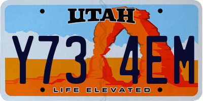 UT license plate Y734EM