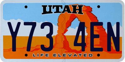 UT license plate Y734EN