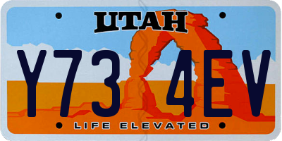 UT license plate Y734EV