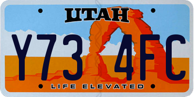 UT license plate Y734FC