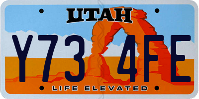 UT license plate Y734FE