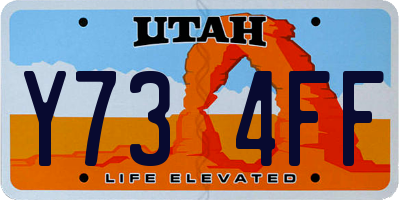 UT license plate Y734FF