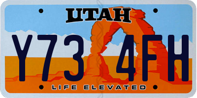 UT license plate Y734FH