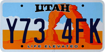 UT license plate Y734FK