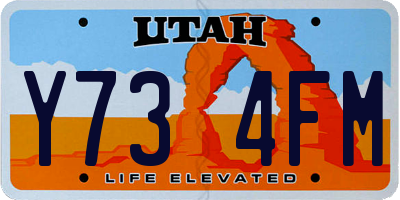 UT license plate Y734FM