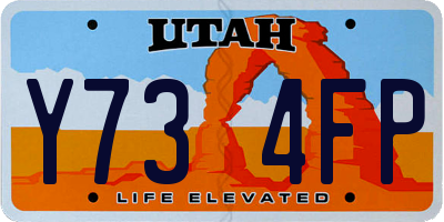 UT license plate Y734FP