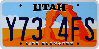 UT license plate Y734FS