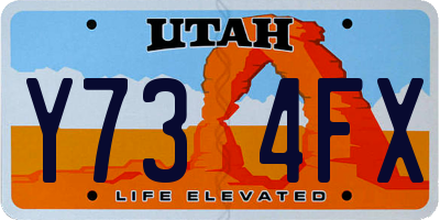 UT license plate Y734FX