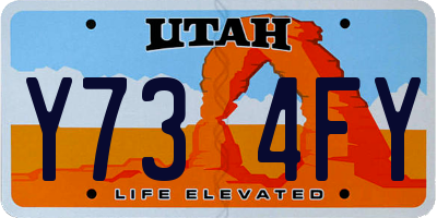 UT license plate Y734FY