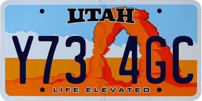 UT license plate Y734GC