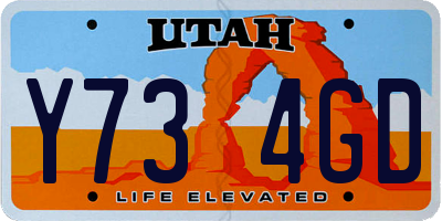 UT license plate Y734GD
