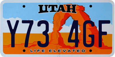 UT license plate Y734GF