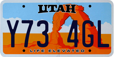 UT license plate Y734GL