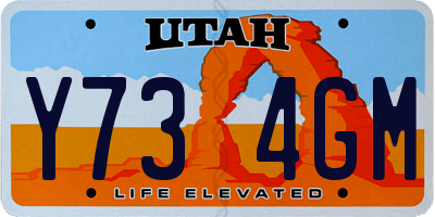 UT license plate Y734GM