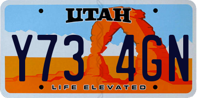UT license plate Y734GN