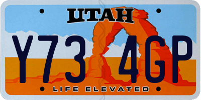 UT license plate Y734GP